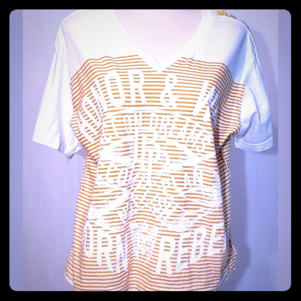 Womens Black Label Graphic Tshirt XL Patchwork And